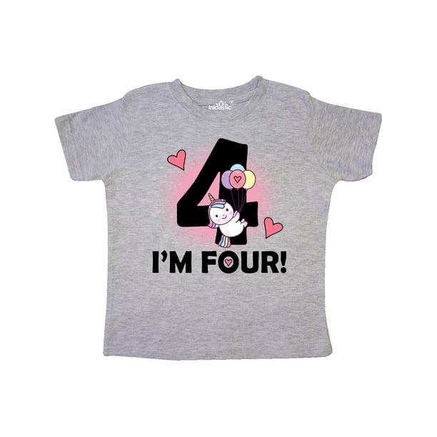 inktastic 4th Birthday Cute Unicorn Toddler T-Shirt 